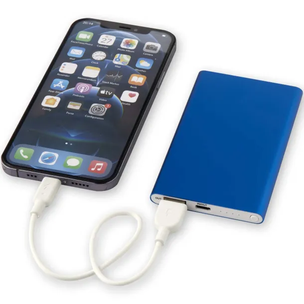 Pep 4000 mAh Type-C recycled aluminium power bank Royal blue