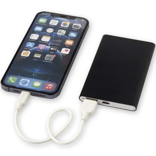 Pep 4000 mAh Type-C recycled aluminium power bank Solid black