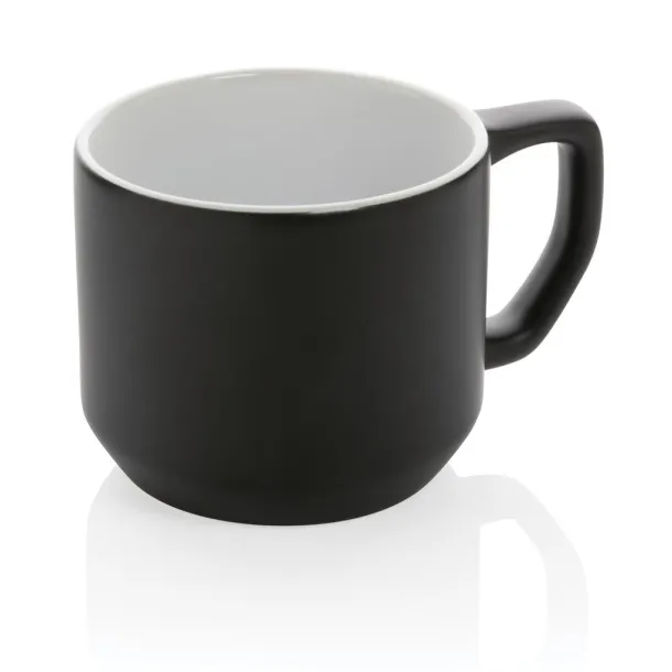  Moderna keramička šalica, 350 ml - XD Collection Crna Bijela