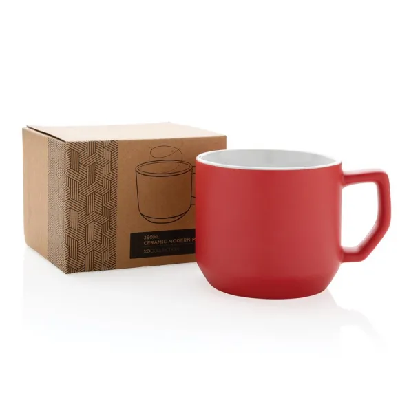  Moderna keramička šalica, 350 ml - XD Collection Crvena