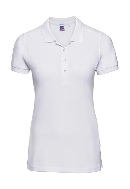  Ženska polo majica s elastinom - Russell Athletic Bijela