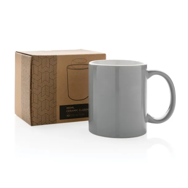  Klasična keramička šalica, 350 ml - XD Collection Siva
