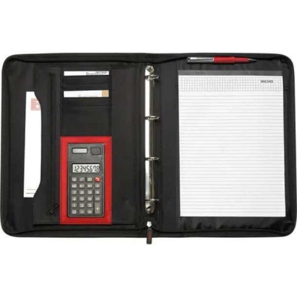  Conference folder approx. A4 with notebook and calculator Crna