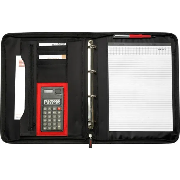 Conference folder approx. A4 with notebook and calculator Crna