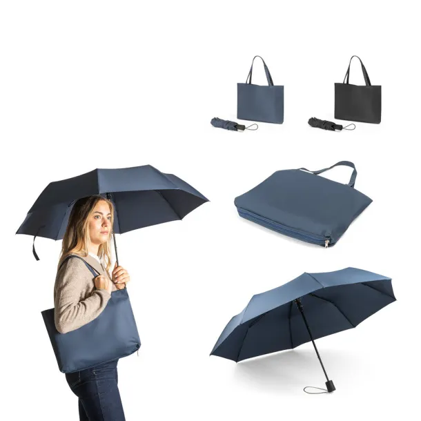 SKYLAR 21" Windproof automatic umbrella with a shopping bag in rPET