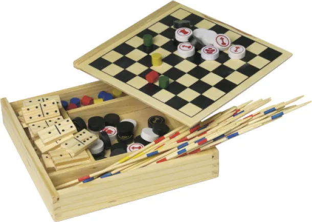 Cherie Wooden 5-in-1 game set brown