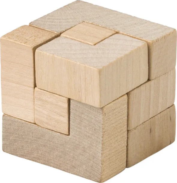 Amber Wooden cube puzzle brown