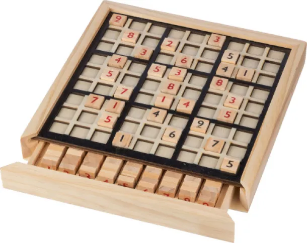 Christa Wooden sudoku game brown