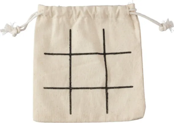 Waltraud Natural wooden tic-tac-toe game khaki