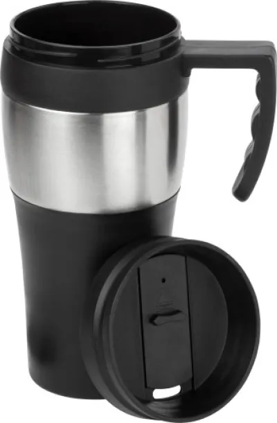 KARINA PP and stainless steel travel mug black silver