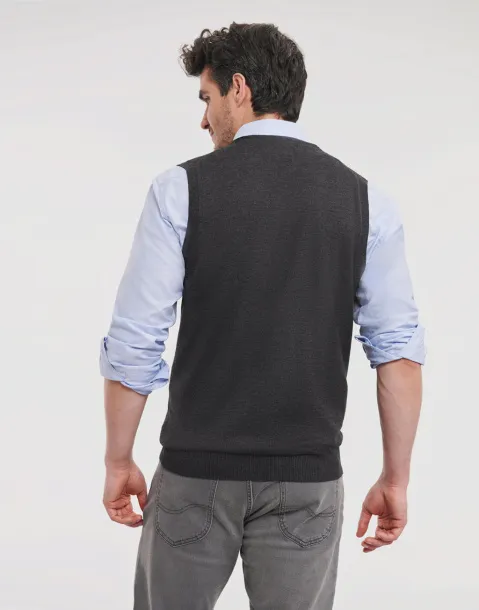  Men's V-Neck Sleeveless Knitted Cardigan - Russell Collection