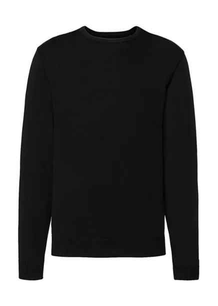  Muški pleteni pulover s okruglim izrezom, 275 g/m² - Russell Collection Crna