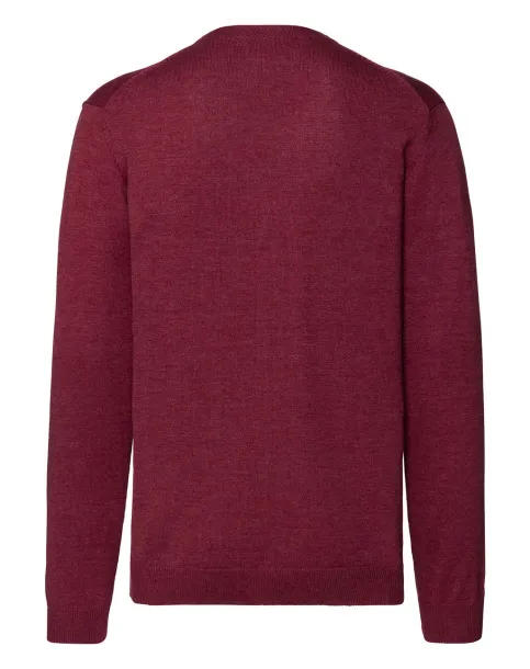 Muški pleteni pulover s V-izrezom i gumbima, 275 g/m² - Russell Collection