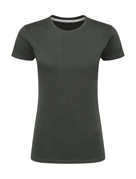  Ladies' Perfect Print Tagless Tee - SG Signature Charcoal