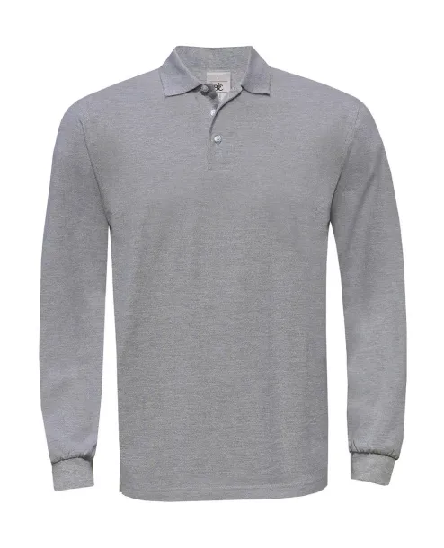  Heavymill LSL Polo - B&C Heather Grey