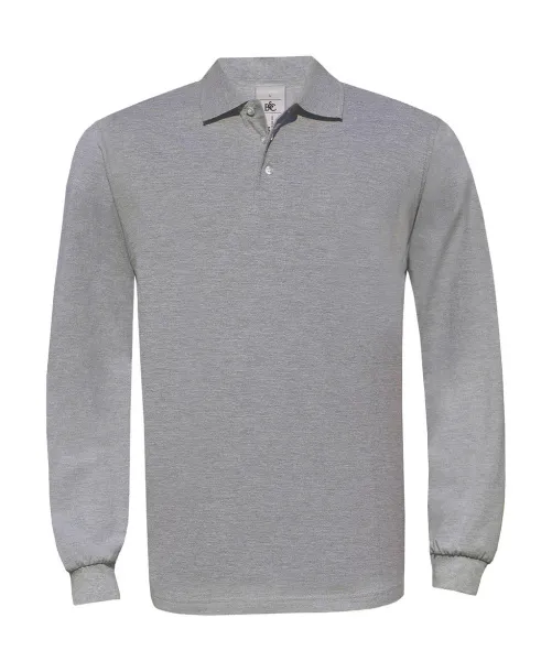  Polo majica dugih rukava, 180 g/m² - B&C Heather Grey