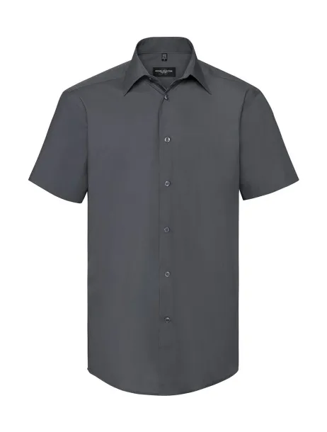  Tailored Poplin Shirt - Russell Collection Convoy Grey