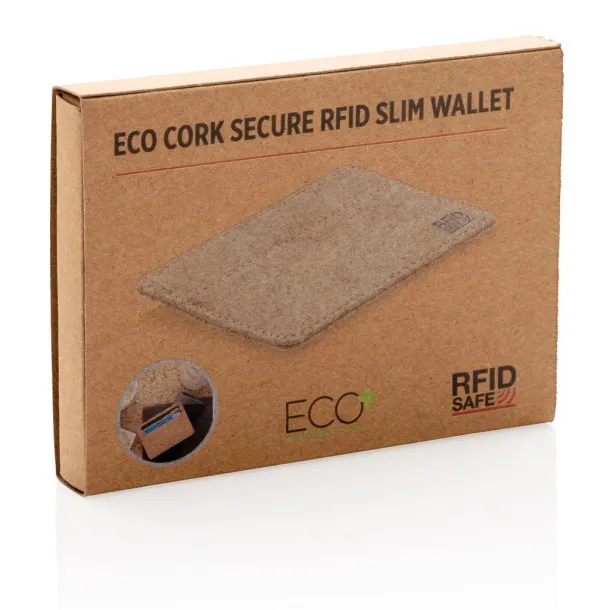  ECO cork secure RFID slim wallet - XD Collection Brown 