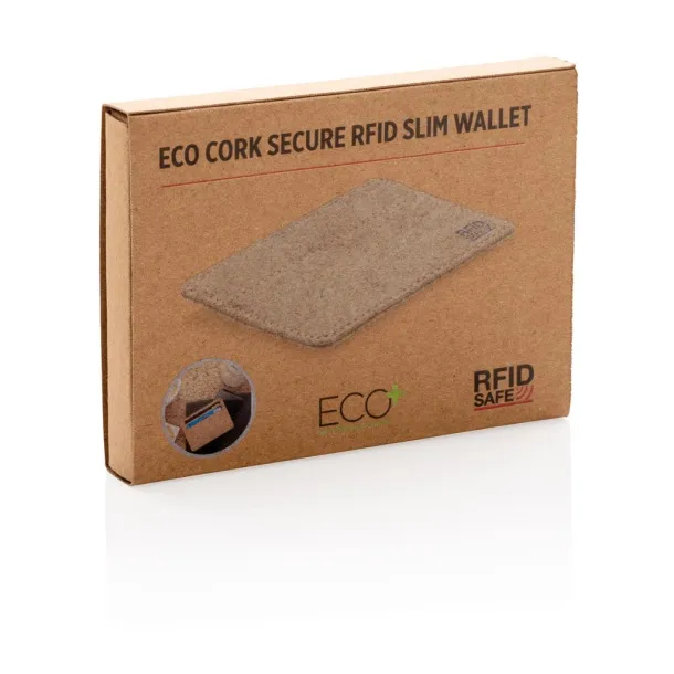  ECO cork secure RFID slim wallet - XD Collection Brown 