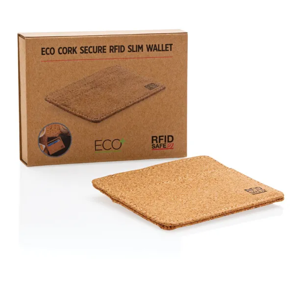  ECO cork secure RFID slim wallet - XD Collection Brown 