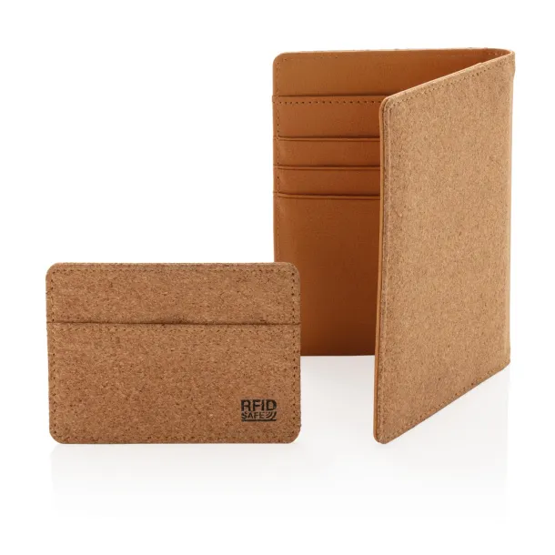  ECO cork secure RFID slim wallet - XD Collection Brown 