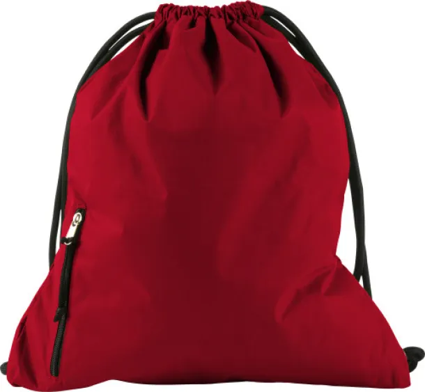 Elise Pongee (190T) drawstring backpack red