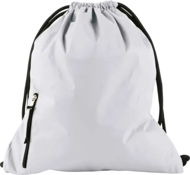 Elise Pongee (190T) drawstring backpack white