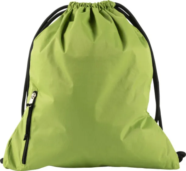 Elise Pongee (190T) drawstring backpack light green