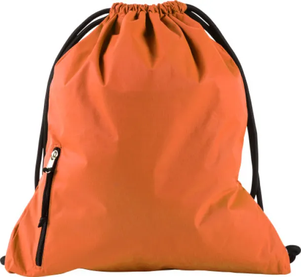 Elise Pongee (190T) drawstring backpack orange