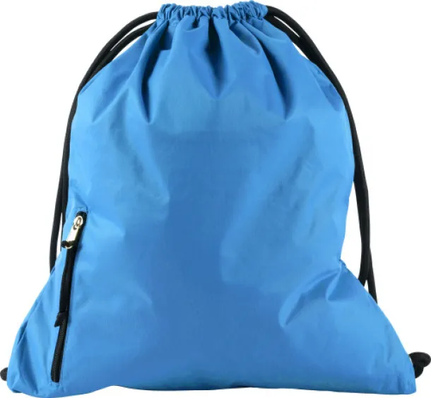 Elise Pongee (190T) drawstring backpack light blue