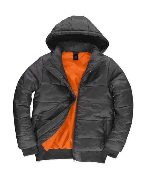  Superhood muška jakna - B&C Outerwear Tamno siva Neon Orange