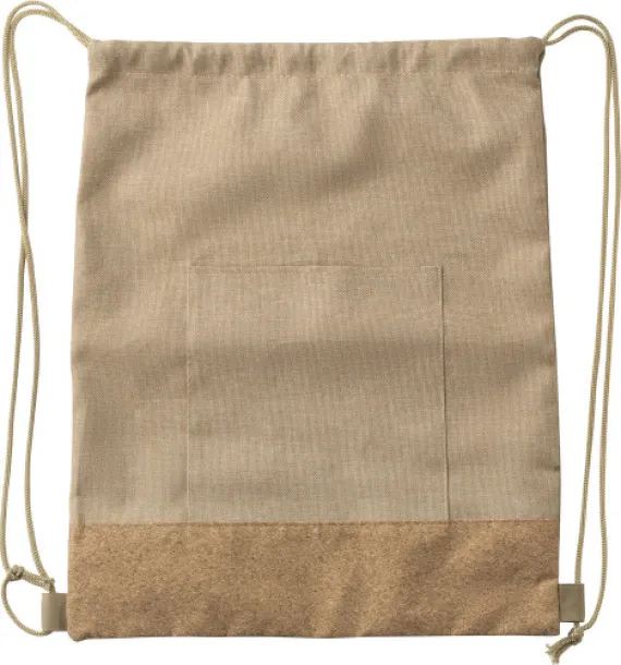 Ansel RPET polyester (600D) drawstring bag khaki