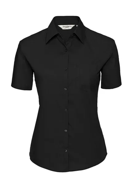  Ladies' Cotton Poplin Shirt - Russell  Black