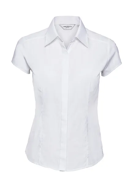  Ladies' Fitted Poplin Shirt - Russell  Bijela