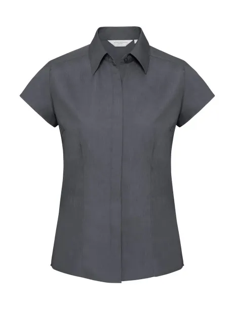  Ladies' Fitted Poplin Shirt - Russell  Convoy Grey