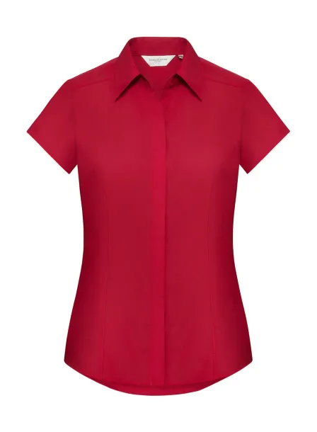  Ladies' Fitted Poplin Shirt - Russell  Classic Red