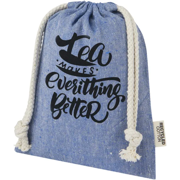 Pheebs 150 g/m² GRS recycled cotton gift bag small 0.5L Heather blue