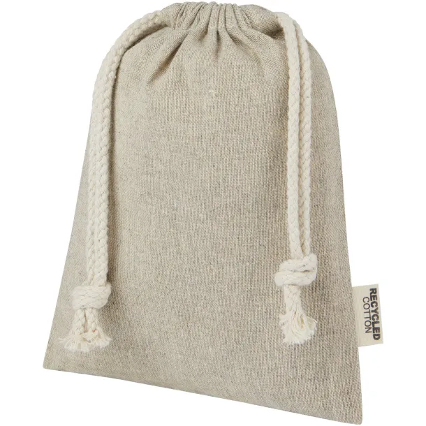 Pheebs 150 g/m² GRS recycled cotton gift bag small 0.5L Heather natural