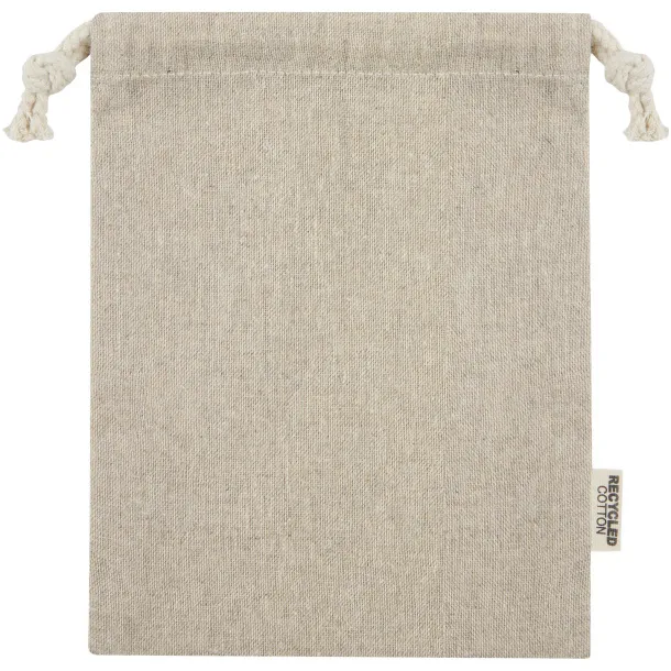 Pheebs 150 g/m² GRS recycled cotton gift bag small 0.5L Heather natural