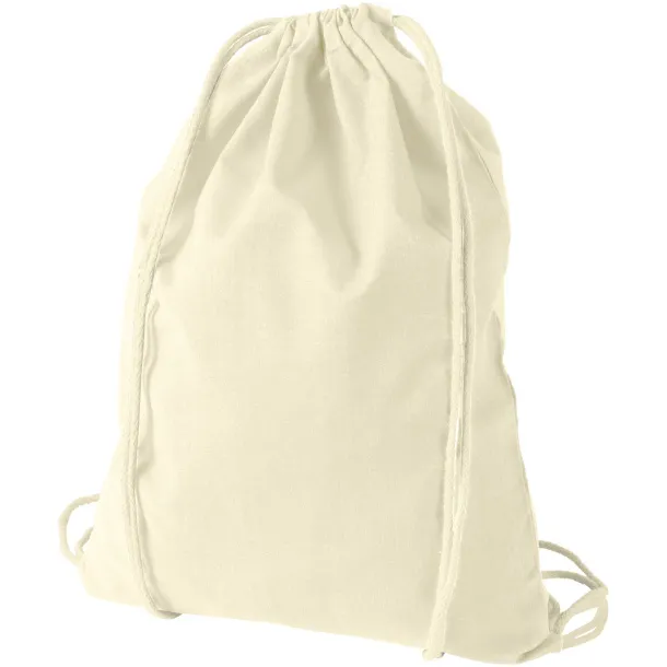 Oregon 100 g/m² cotton drawstring backpack - Unbranded Natural