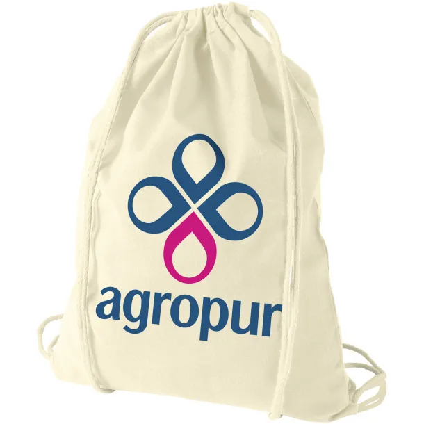 Oregon 100 g/m² cotton drawstring backpack Natural