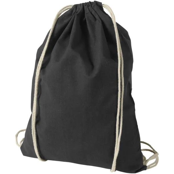 Oregon 100 g/m² cotton drawstring backpack Solid black