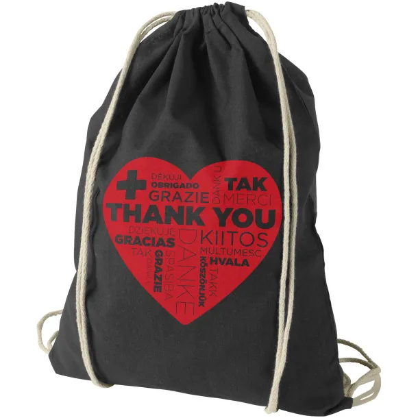 Oregon 100 g/m² cotton drawstring backpack Crna