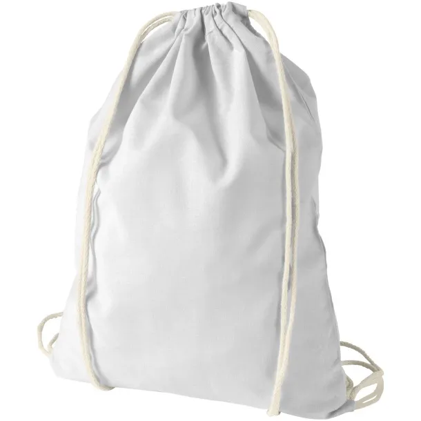 Oregon 100 g/m² cotton drawstring backpack - Unbranded White