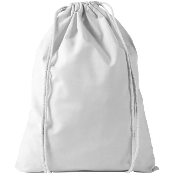 Oregon 100 g/m² cotton drawstring backpack - Unbranded White