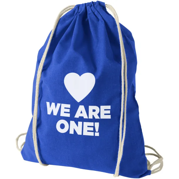 Oregon 100 g/m² cotton drawstring backpack Royal blue