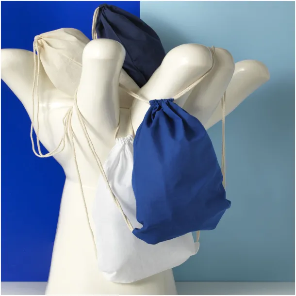 Oregon 100 g/m² cotton drawstring backpack Royal blue