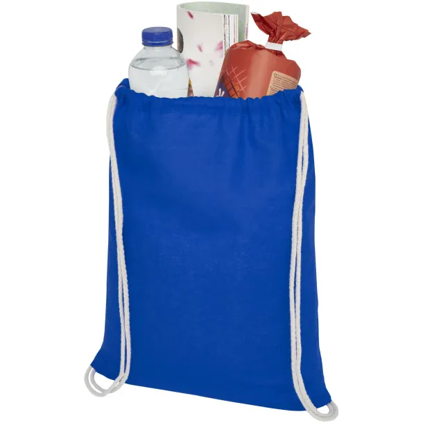 Oregon 100 g/m² cotton drawstring backpack Royal blue