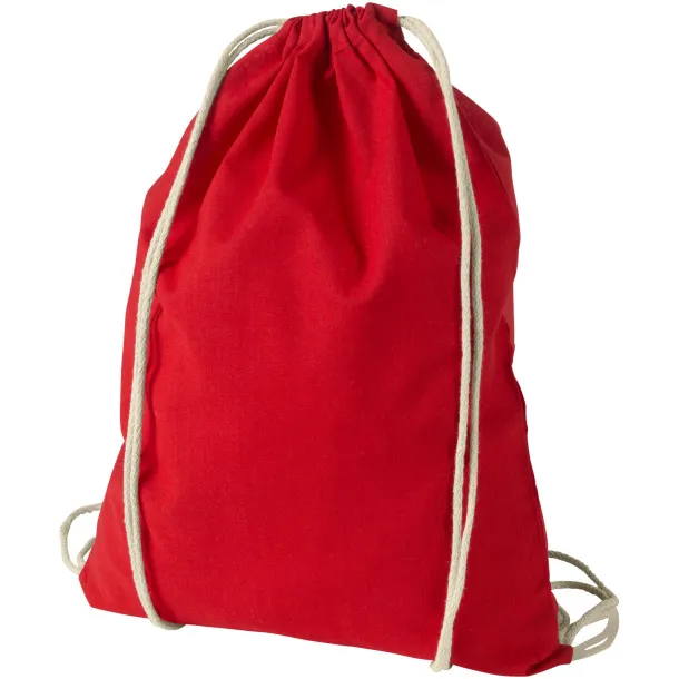 Oregon 100 g/m² cotton drawstring backpack Red