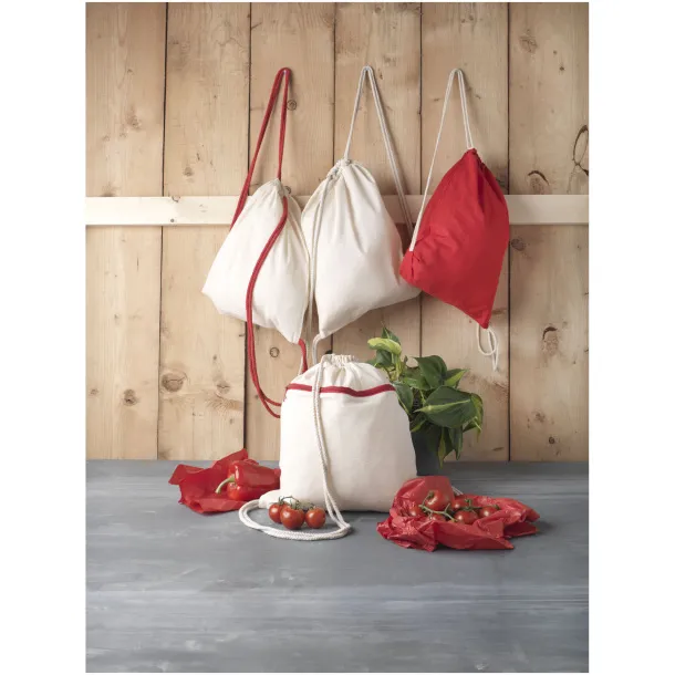 Oregon 100 g/m² cotton drawstring backpack - Unbranded Red